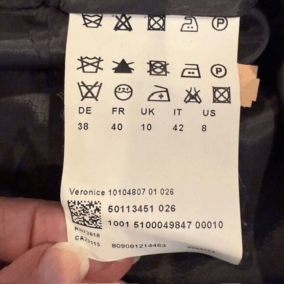 Hugo Boss Veronice Virgin Wool Stretch Blend Pencil Skirt Charcoal Gray Size 8 - Picture 7 of 13